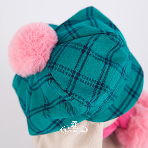 Мягкая игрушка Зайка Ми в зеленой кепке и розовом шарфе 23 см коллекция Город Budi Basa
