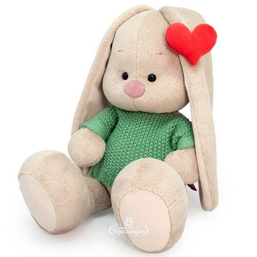 Мягкая игрушка Зайка Ми в свитере и с сердечком на ушке 23 см Budi Basa