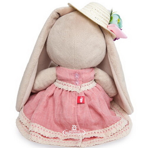 Мягкая игрушка Зайка Ми в бледно-розовом платье и шляпке с цветами 18 см коллекция Город Budi Basa