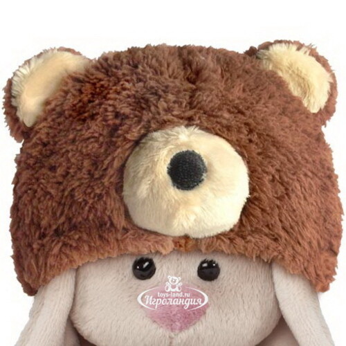 Мягкая игрушка Зайка Ми в шапке медведя 15 см коллекция Малыши Budi Basa