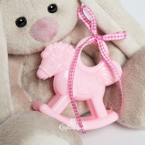 Мягкая игрушка Зайка Ми с розовой лошадкой 15 см коллекция Малыши Budi Basa