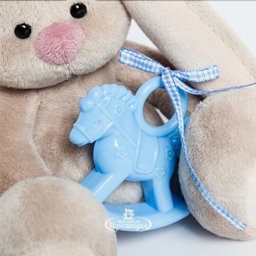 Мягкая игрушка Зайка Ми с голубой лошадкой 15 см коллекция Малыши Budi Basa