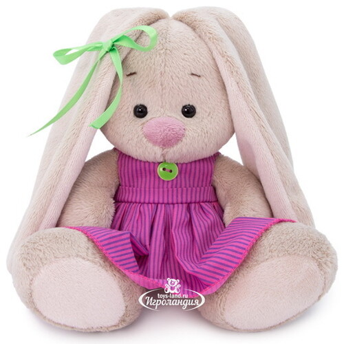 Мягкая игрушка Зайка Ми в розовом платье в полоску 15 см коллекция Малыши Budi Basa