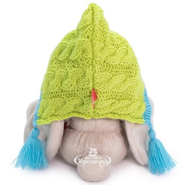 Мягкая игрушка Зайка Ми в шапочке с кисточками 15 см коллекция Малыши Budi Basa