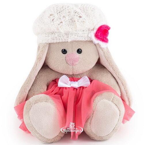 Мягкая игрушка Зайка Ми в розовой юбке с белым беретом 15 см коллекция Малыши Budi Basa