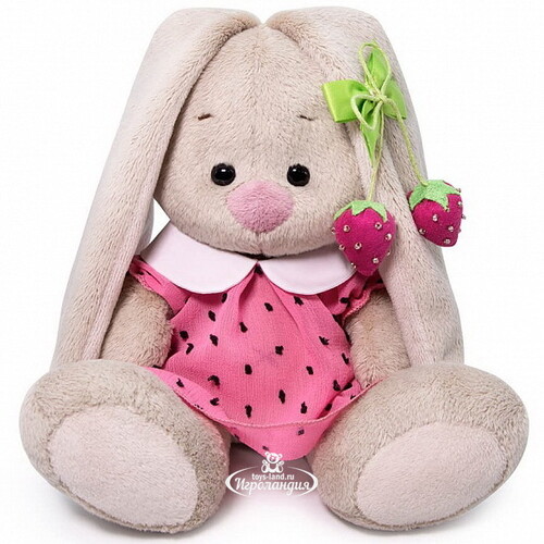 Мягкая игрушка Зайка Ми в розовом платье с клубничкой 15 см коллекция Малыши Budi Basa