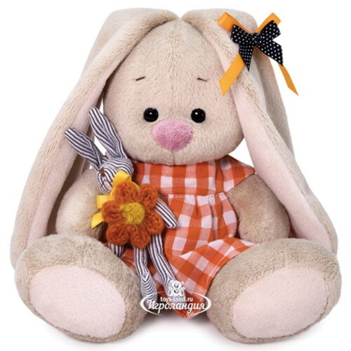 Мягкая игрушка Зайка Ми в оранжевом платье с зайчиком 15 см коллекция Малыши Budi Basa