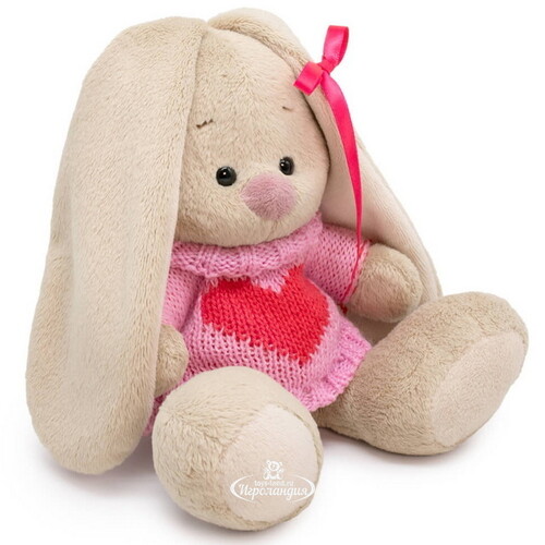 Мягкая игрушка Зайка Ми в свитере с сердцем 15 см коллекция Малыши Budi Basa