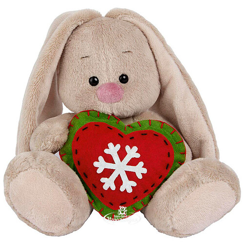 Мягкая игрушка Зайка Ми с новогодним сердечком 15 см коллекция Малыши Budi Basa