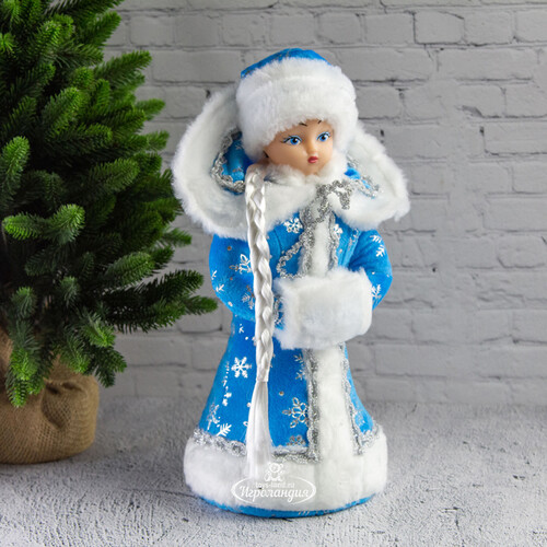 Фигура Снегурочка - Зимняя красавица в синей шубке 35 см Батик