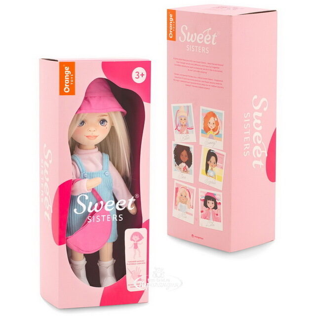 Мягкая кукла Sweet Sisters: Mia в голубом сарафане 32 см, коллекция Весна Orange Toys