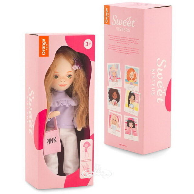 Мягкая кукла Sweet Sisters: Sunny в сиреневой кофте 32 см, коллекция Весна Orange Toys