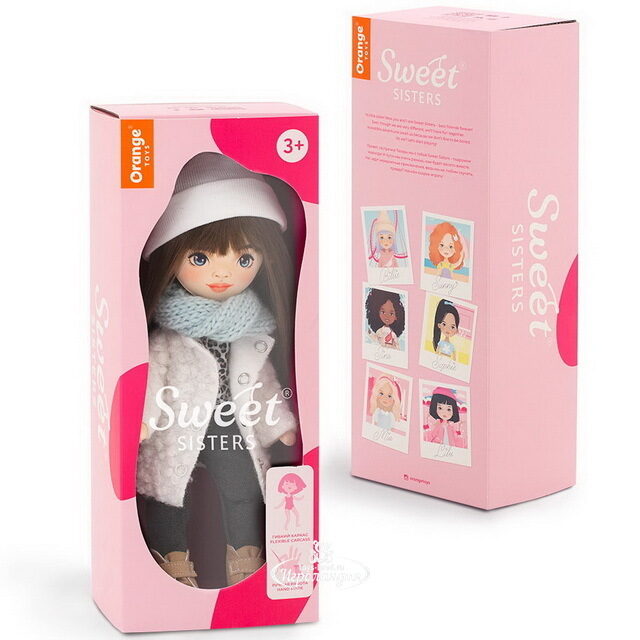 Мягкая кукла Sweet Sisters: Sophie в белой шубке 32 см, коллекция Европейская зима Orange Toys