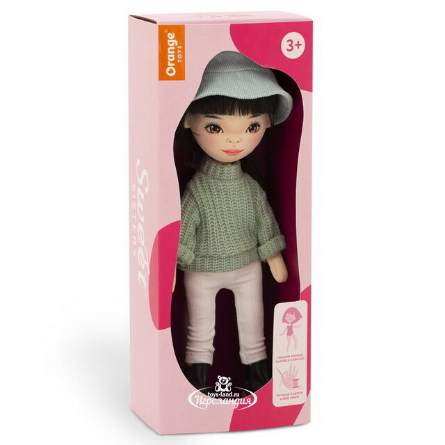 Мягкая кукла Sweet Sisters: Lilu в зеленом свитере 32 см, коллекция Весна Orange Toys