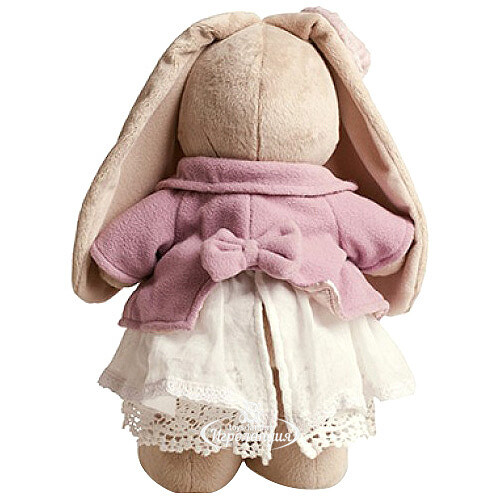 Мягкая игрушка Зайка Ми в фиолетовом пальто и белом платье 25 см, коллекция Винтаж Budi Basa