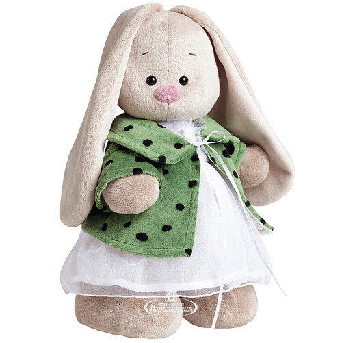 Мягкая игрушка Зайка Ми в зеленом пальто и белом платье 32 см, коллекция Винтаж Budi Basa