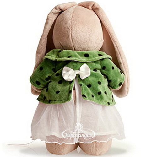 Мягкая игрушка Зайка Ми в зеленом пальто и белом платье 32 см, коллекция Винтаж Budi Basa