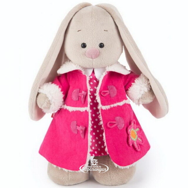 Мягкая игрушка Зайка Ми в платье и розовой дубленке 32 см коллекция Город Budi Basa