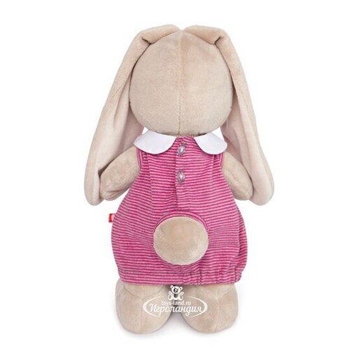 Мягкая игрушка Зайка Ми в платье в розовую полоску 25 см коллекция Город Budi Basa