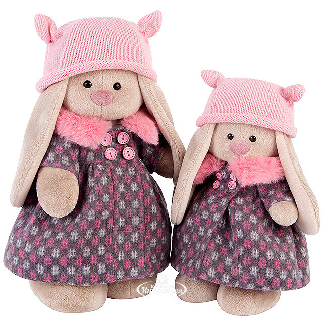 Мягкая игрушка Зайка Ми в пальто и розовой шапке 32 см коллекция Город Budi Basa