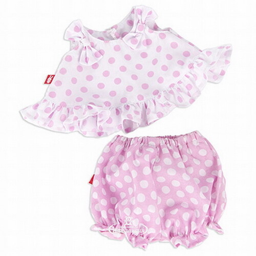 Одежда для Зайки Ми 32 см - Пижама Розовый горошек Budi Basa