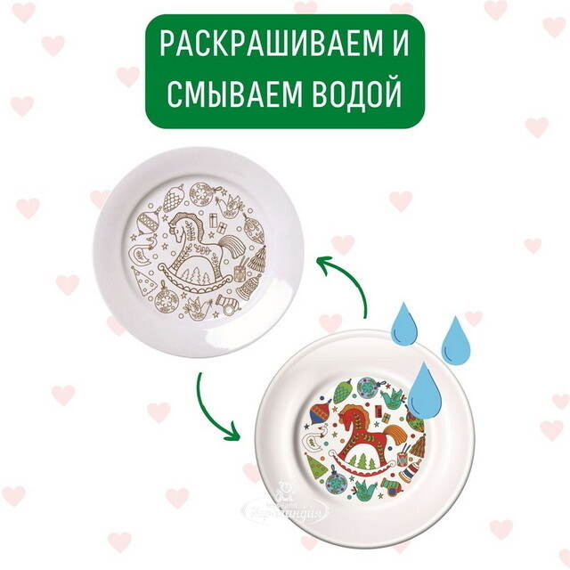Набор для росписи Тарелка-Раскраска - Лошадка Раскрась и подари