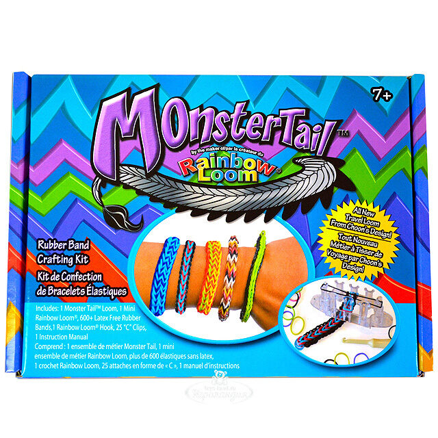 Набор для плетения Monster Tail из резиночек с мини-станком Rainbow Loom