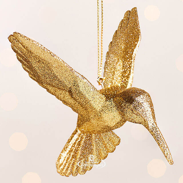 Елочная игрушка Колибри Shiny Gold 10 см, подвеска Kurts Adler