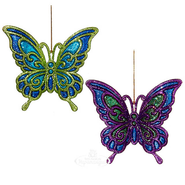 Елочная игрушка Бабочка Пелеида 12 см фиолетовая, подвеска Kurts Adler