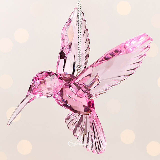 Елочная игрушка Колибри Crystal Pink 10 см, подвеска Kurts Adler