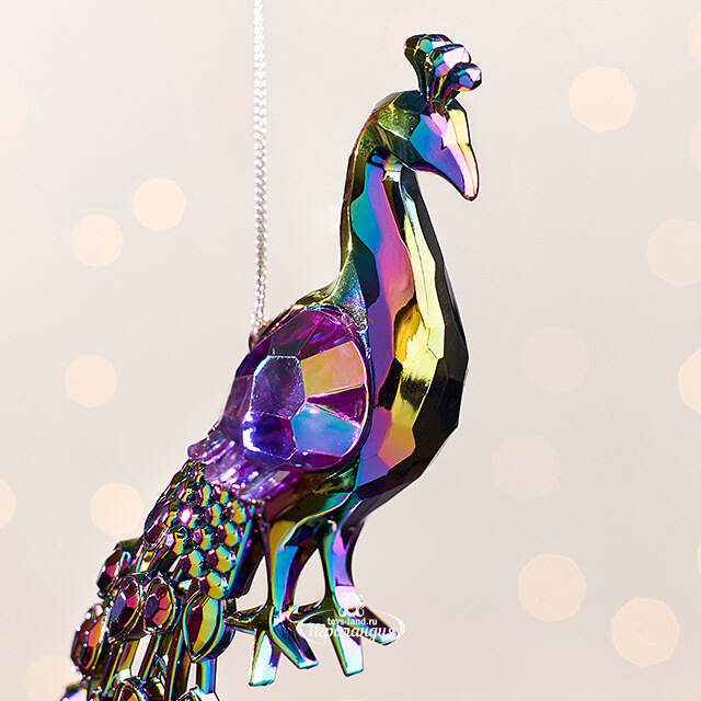 Елочная игрушка Драгоценный Павлин 12 см розовый, подвеска Kurts Adler