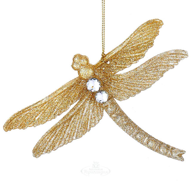 Елочная игрушка Стрекоза Золотинка 10 см, подвеска Kurts Adler