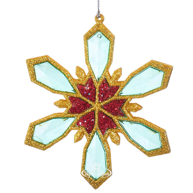 Елочная игрушка Снежинка Императорский кристалл 13 см с золотой отделкой Kurts Adler