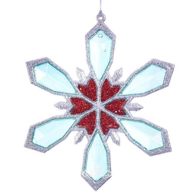 Елочная игрушка Снежинка Императорский кристалл 13 см с серебряной отделкой Kurts Adler