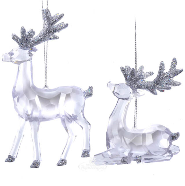 Елочная игрушка Хрустальный Олень Ларри 9 см, подвеска Kurts Adler