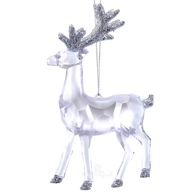 Елочная игрушка Хрустальный Олень Клири 15 см, подвеска Kurts Adler