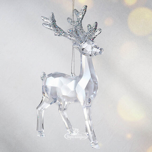 Елочная игрушка Хрустальный Олень Клири 15 см, подвеска Kurts Adler