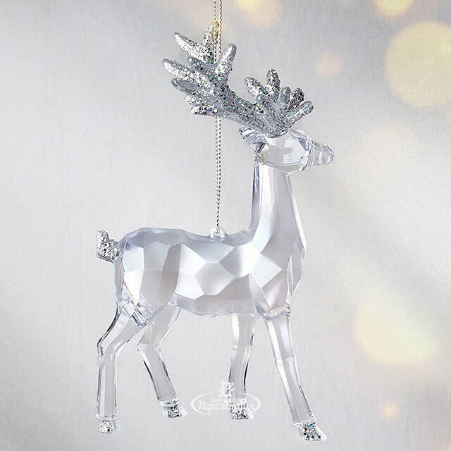 Елочная игрушка Хрустальный Олень Клири 15 см, подвеска Kurts Adler