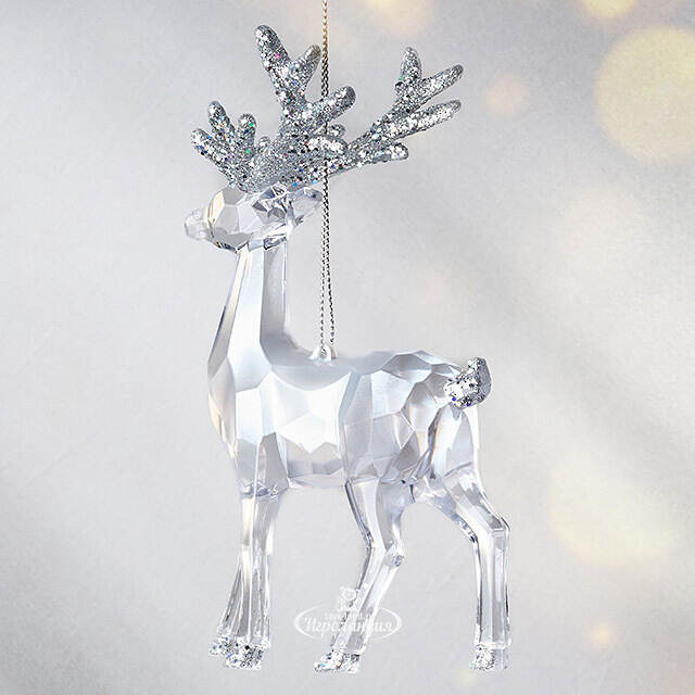 Елочная игрушка Хрустальный Олень Клири 15 см, подвеска Kurts Adler