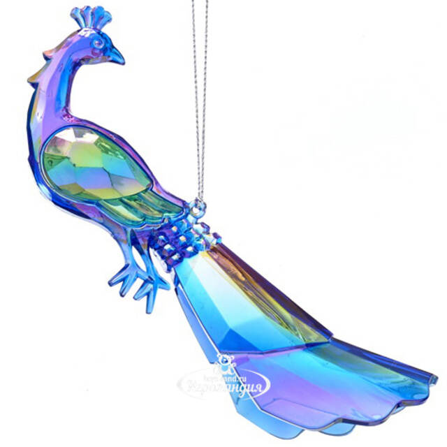 Елочная игрушка Радужный Павлин 16.5 см, подвеска Kurts Adler