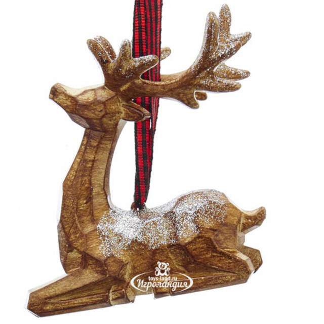 Елочная игрушка Олень Эффи 9 см лежащий, подвеска Kurts Adler