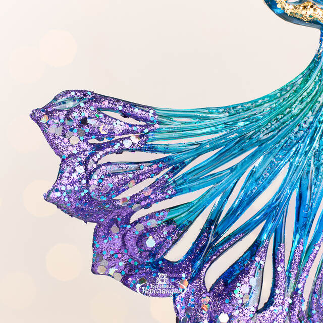 Елочная игрушка Грациозный Павлин 15 см зеленый, подвеска Kurts Adler