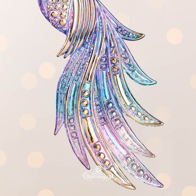 Елочная игрушка Павлин - Янтарное Сердце 16 см, подвеска Kurts Adler