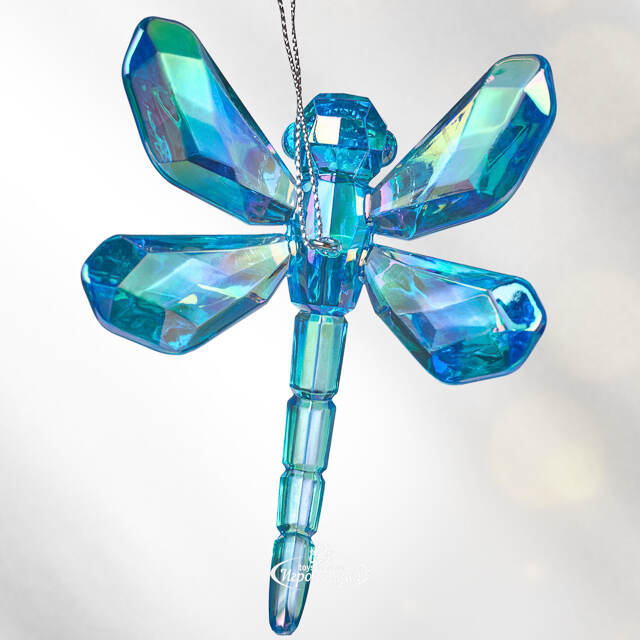 Елочная игрушка Стрекоза Bleu Murmure 5 см, подвеска Kurts Adler