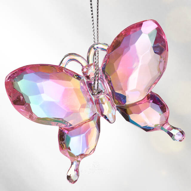 Елочная игрушка Бабочка Rose Murmure 6 см, подвеска Kurts Adler