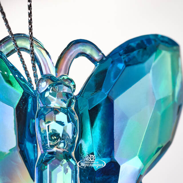 Елочная игрушка Бабочка Bleu Murmure 6 см, подвеска Kurts Adler