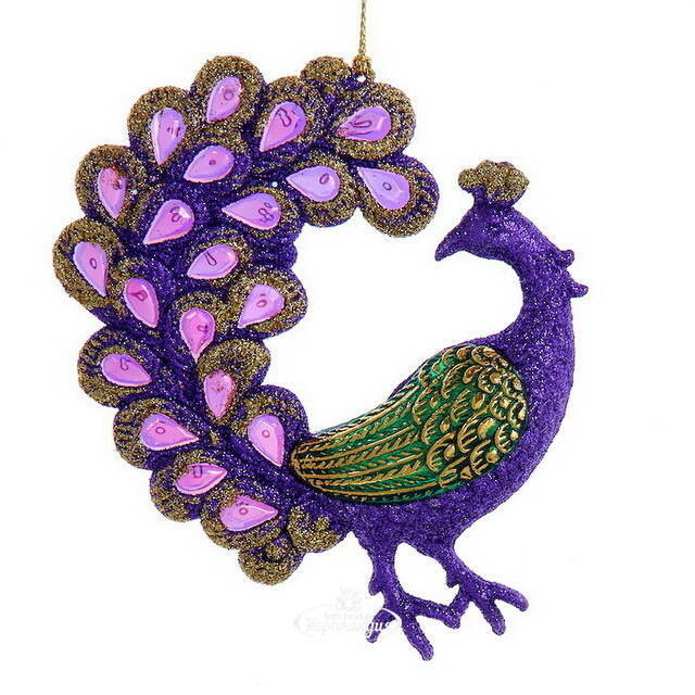 Елочная игрушка Павлин Эме: Arbeau Pavo 13 см, подвеска Kurts Adler
