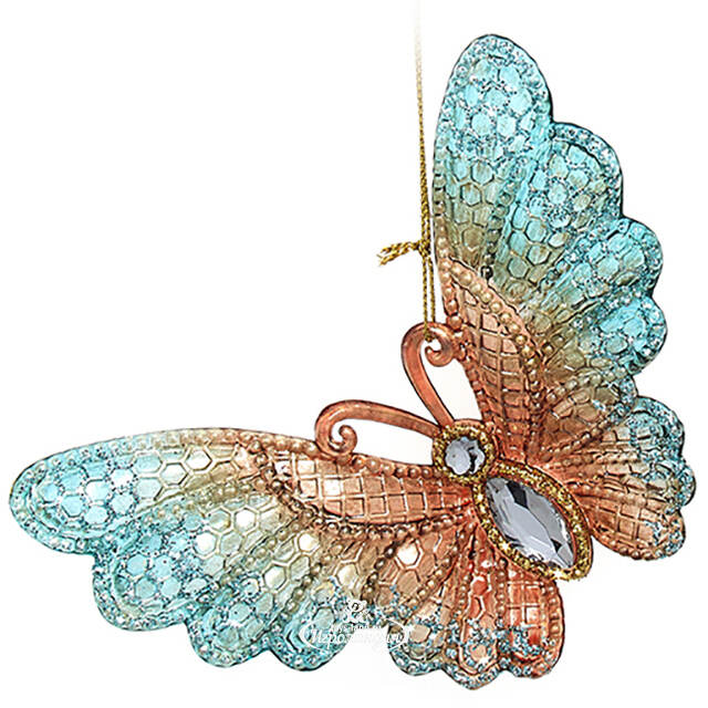 Елочная игрушка Бабочка Иви - Azure Wonders 10 см Kurts Adler