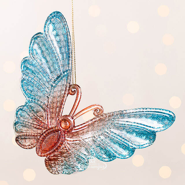 Елочная игрушка Бабочка Иви - Azure Wonders 10 см Kurts Adler