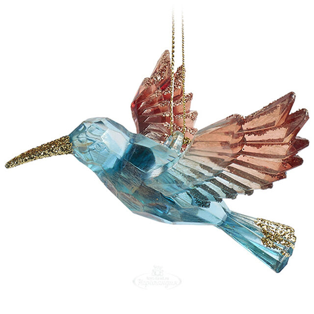 Елочная игрушка Колибри Этель - Azure Wonders 8 см Kurts Adler